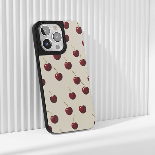 Industry-Level Tough Matte Cherries iPhone Case