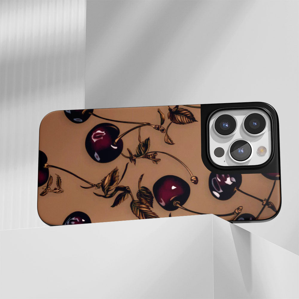 Industry-Level Tough Matte Cherries iPhone Case