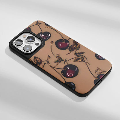 Industry-Level Tough Matte Cherries iPhone Case