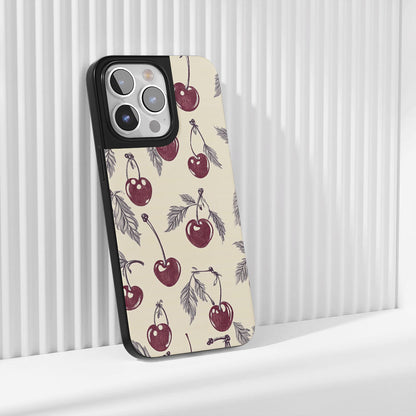 Industry-Level Tough Matte Cherries iPhone Case