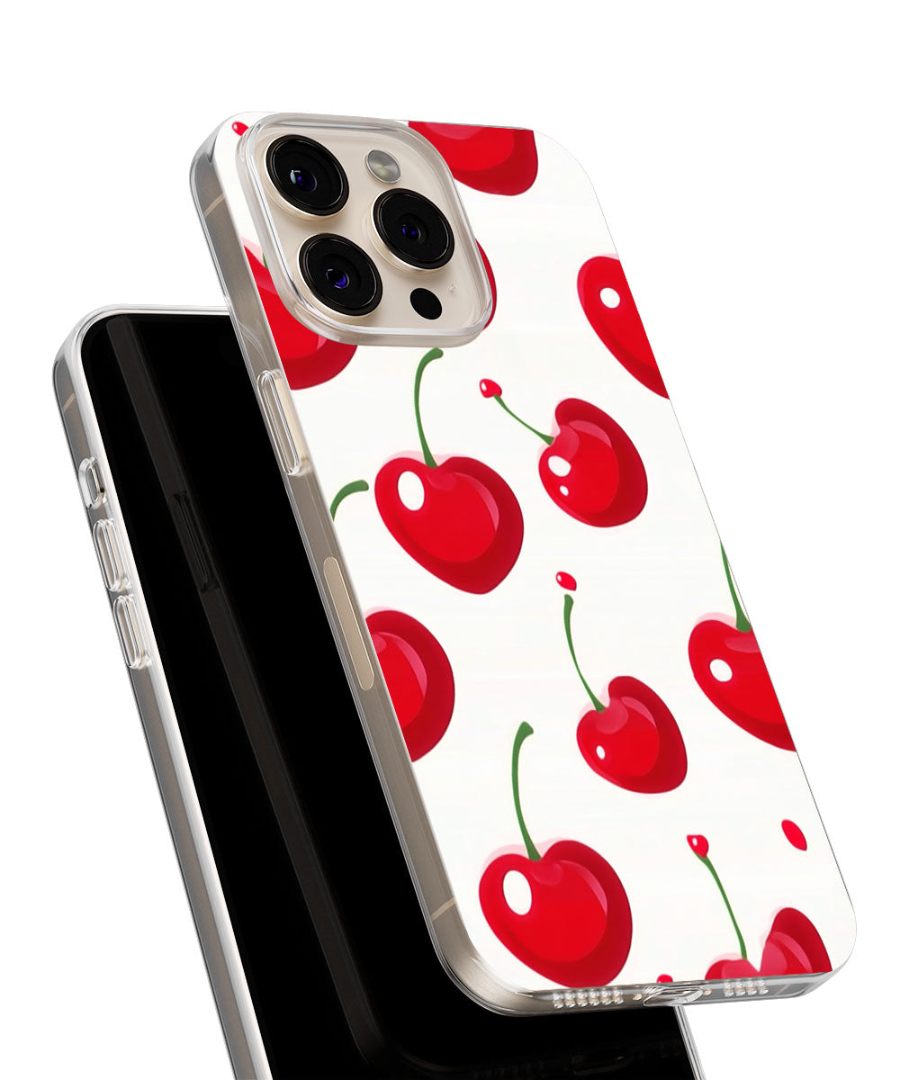 Latest 3rd-Generation Crystal Tough Glossy Cherries iPhone Case (MagSafe-Compatible)