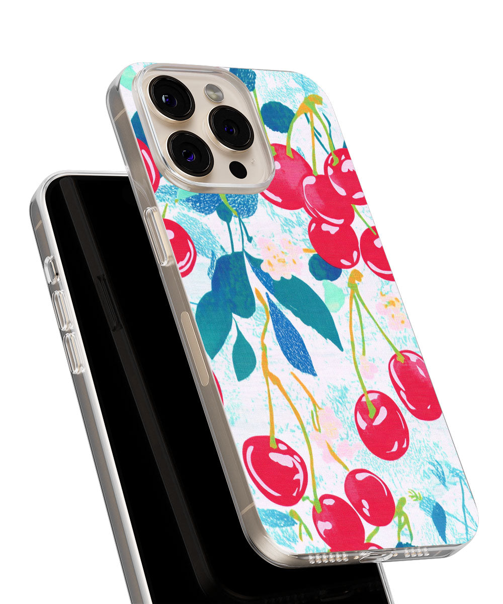 Latest 3rd-Generation Crystal Tough Glossy Cherries iPhone Case (MagSafe-Compatible)
