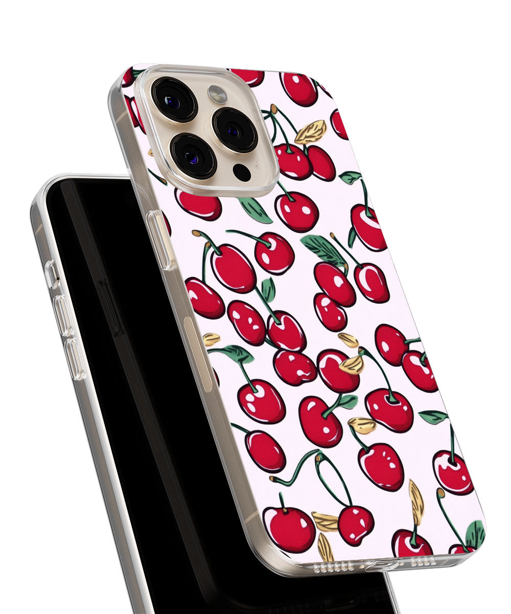 Latest 3rd-Generation Crystal Tough Glossy Cherries iPhone Case (MagSafe-Compatible)