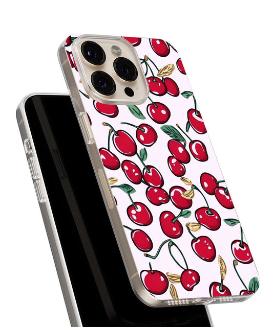 Latest 3rd-Generation Crystal Tough Glossy Cherries iPhone Case (MagSafe-Compatible)