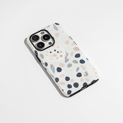 Double-Layer Semi-Handprinted Tough Matte Dots iPhone Case