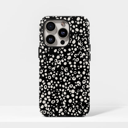 Double-Layer Semi-Handprinted Tough Matte Dots iPhone Case