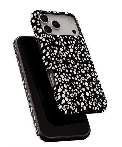 Double-Layer Semi-Handprinted Tough Matte Dots iPhone Case