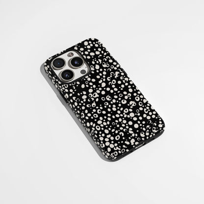 Double-Layer Semi-Handprinted Tough Matte Dots iPhone Case