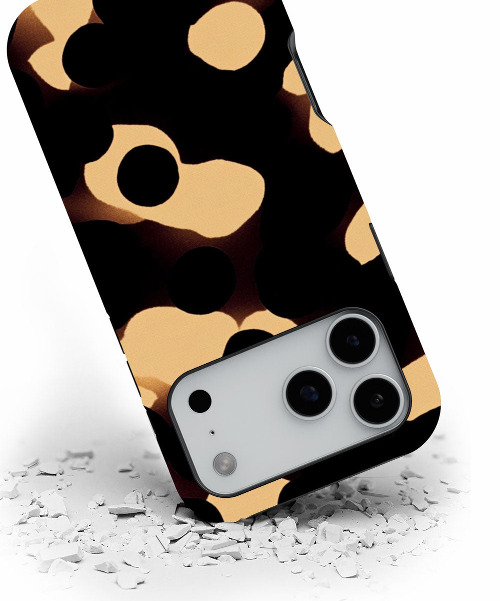 Double-Layer Semi-Handprinted Tough Matte Dots iPhone Case