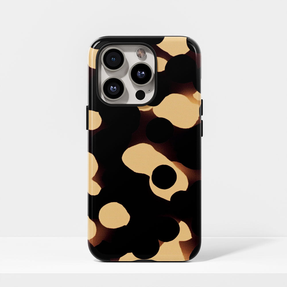 Double-Layer Semi-Handprinted Tough Matte Dots iPhone Case