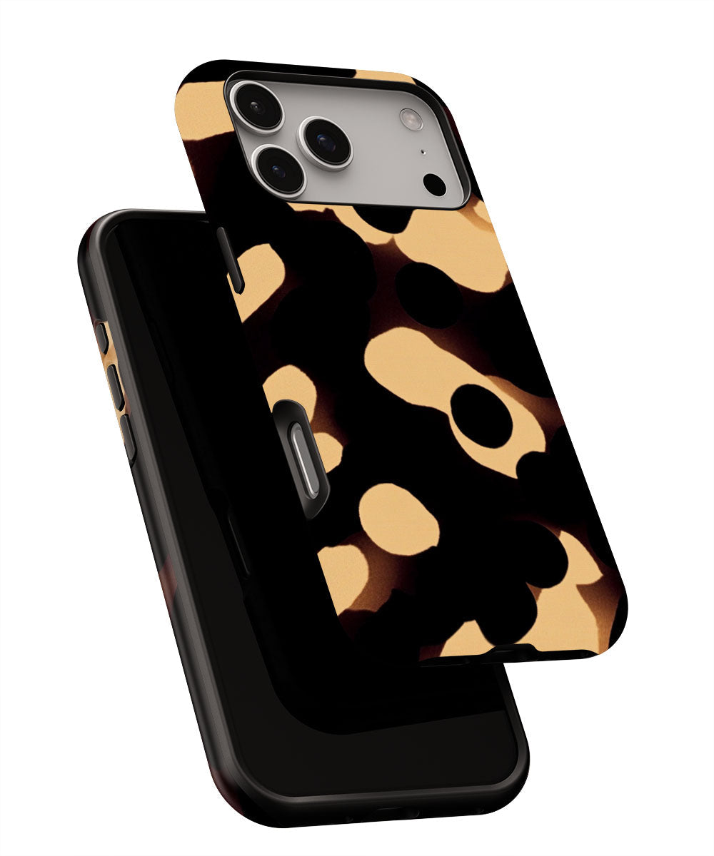 Double-Layer Semi-Handprinted Tough Matte Dots iPhone Case