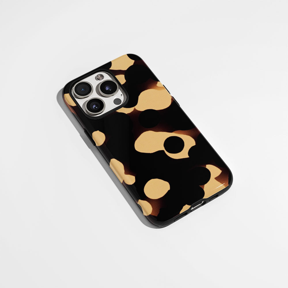 Double-Layer Semi-Handprinted Tough Matte Dots iPhone Case