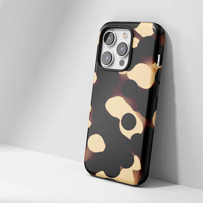 Double-Layer Semi-Handprinted Tough Matte Dots iPhone Case