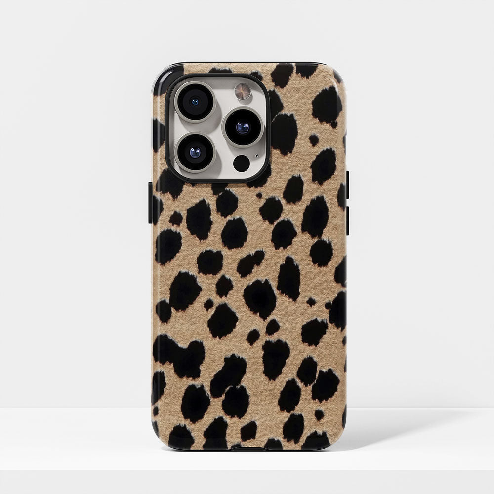 Double-Layer Semi-Handprinted Tough Matte Dots iPhone Case