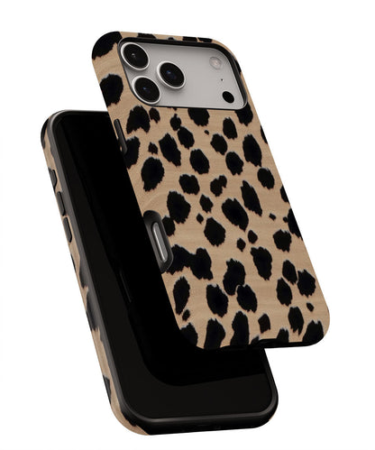 Double-Layer Semi-Handprinted Tough Matte Dots iPhone Case