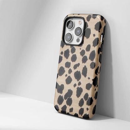 Double-Layer Semi-Handprinted Tough Matte Dots iPhone Case