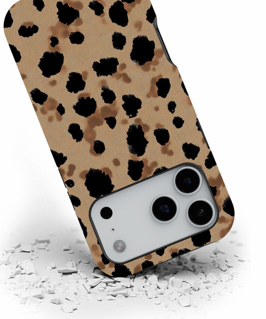 Double-Layer Semi-Handprinted Tough Matte Dots iPhone Case