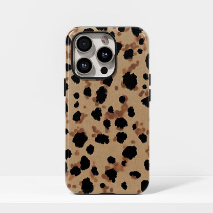 Double-Layer Semi-Handprinted Tough Matte Dots iPhone Case