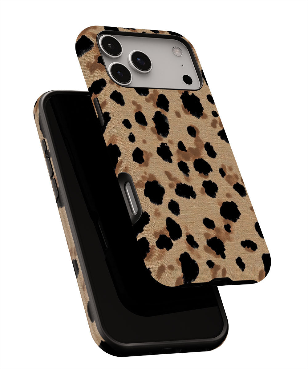 Double-Layer Semi-Handprinted Tough Matte Dots iPhone Case