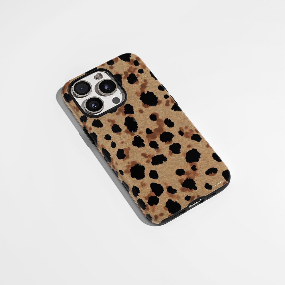 Double-Layer Semi-Handprinted Tough Matte Dots iPhone Case