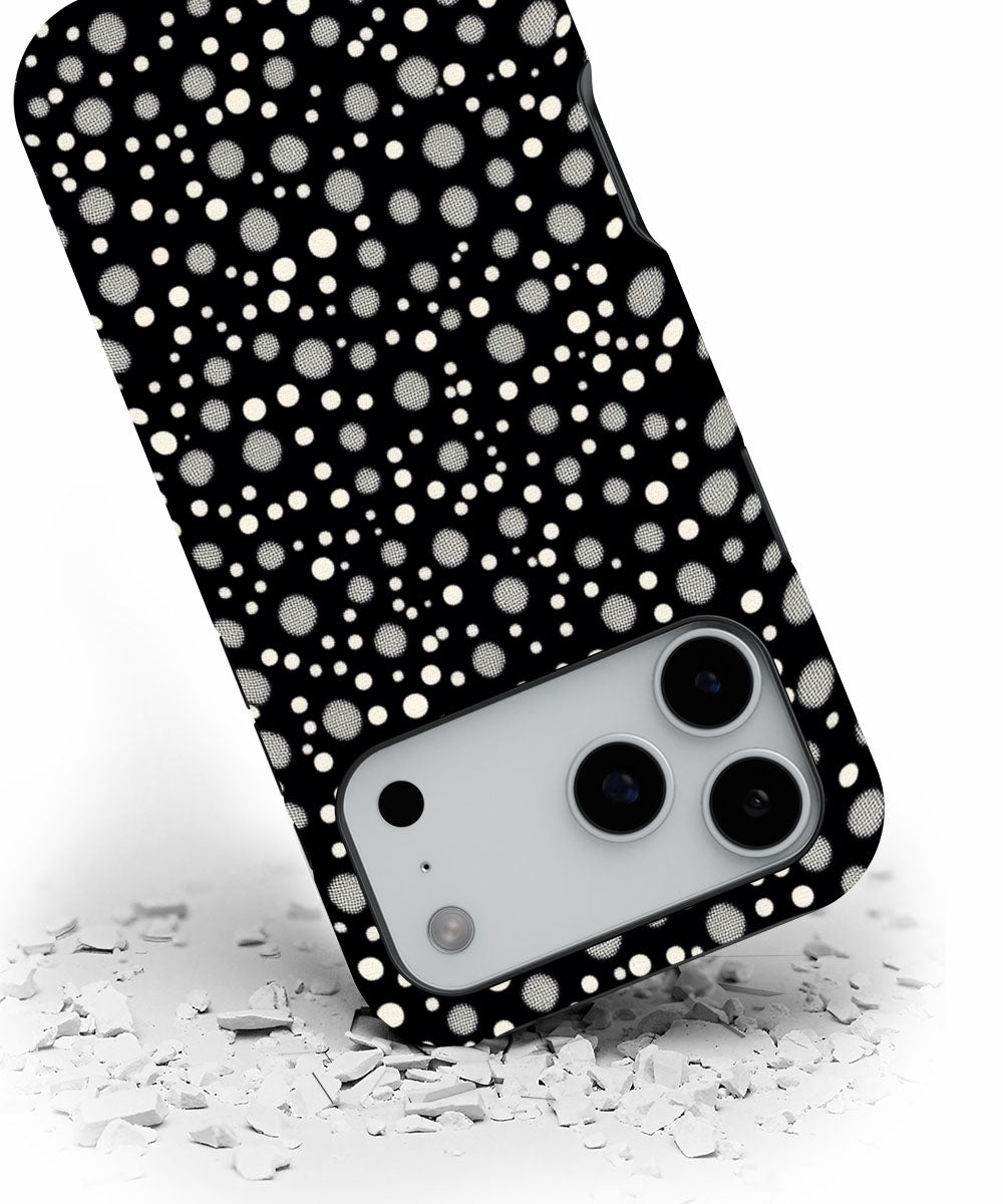 Double-Layer Semi-Handprinted Tough Matte Dots iPhone Case