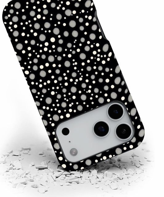 Double-Layer Semi-Handprinted Tough Matte Dots iPhone Case
