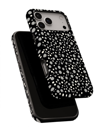 Double-Layer Semi-Handprinted Tough Matte Dots iPhone Case