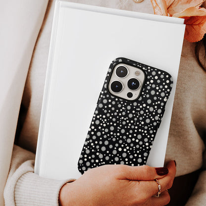 Double-Layer Semi-Handprinted Tough Matte Dots iPhone Case