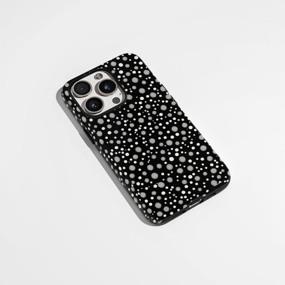 Double-Layer Semi-Handprinted Tough Matte Dots iPhone Case