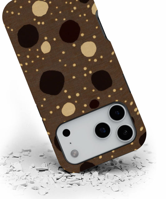 Double-Layer Semi-Handprinted Tough Matte Dots iPhone Case
