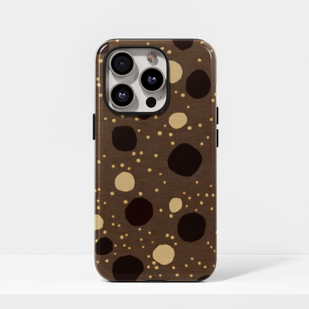 Double-Layer Semi-Handprinted Tough Matte Dots iPhone Case