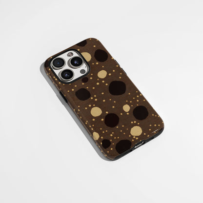 Double-Layer Semi-Handprinted Tough Matte Dots iPhone Case