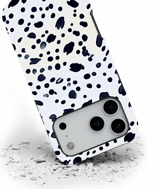 Double-Layer Semi-Handprinted Tough Matte Dots iPhone Case