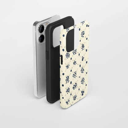 Double-Layer Semi-Handprinted Tough Matte Dots iPhone Case