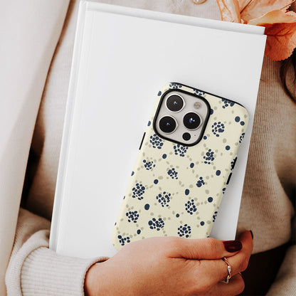 Double-Layer Semi-Handprinted Tough Matte Dots iPhone Case