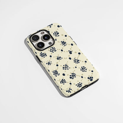 Double-Layer Semi-Handprinted Tough Matte Dots iPhone Case