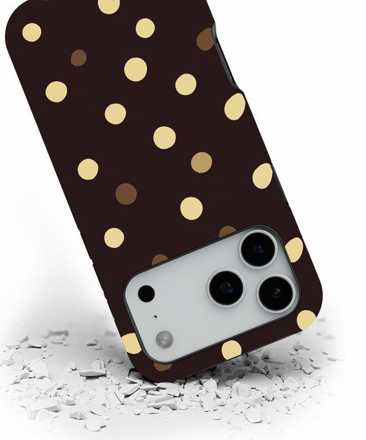 Double-Layer Semi-Handprinted Tough Matte Dots iPhone Case