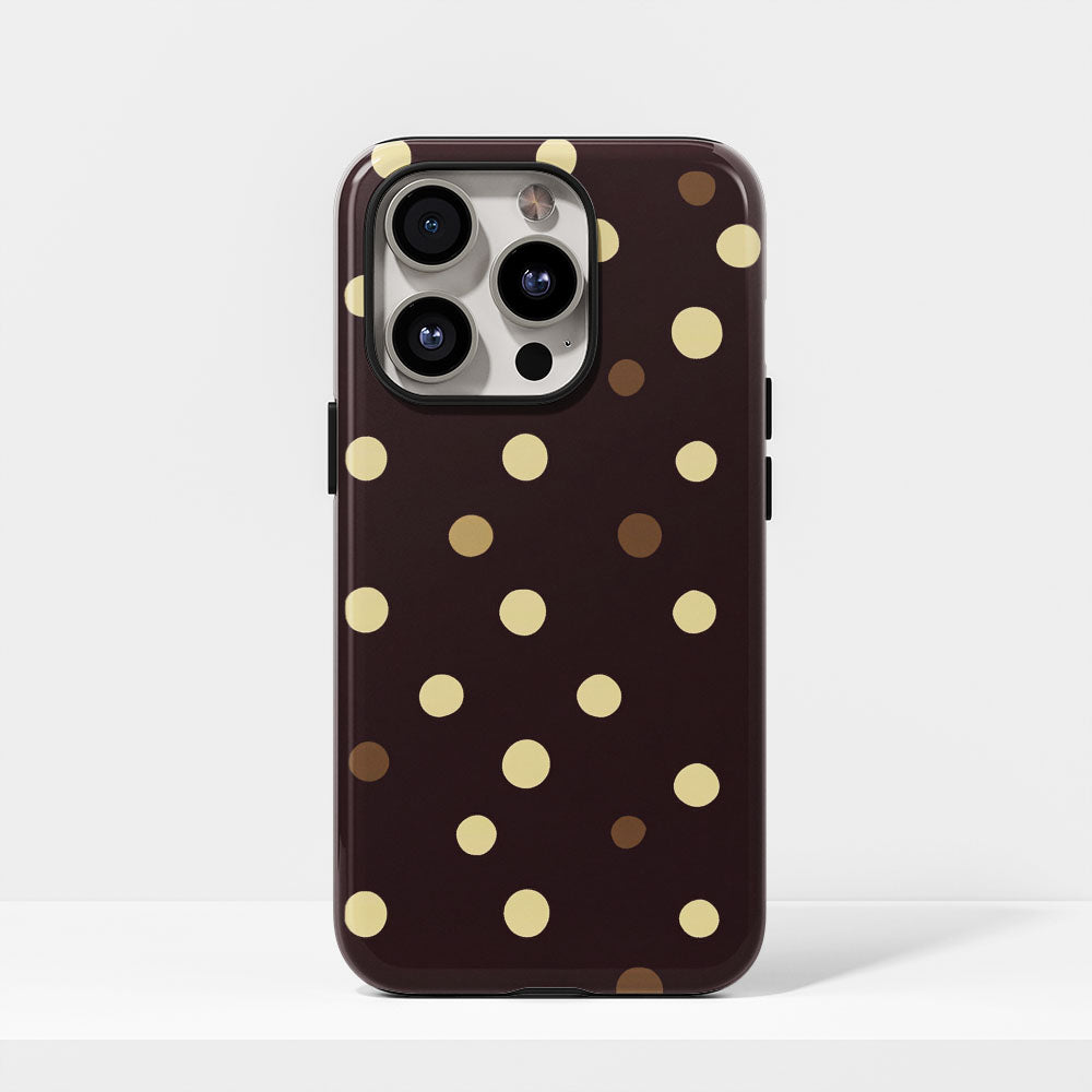 Double-Layer Semi-Handprinted Tough Matte Dots iPhone Case