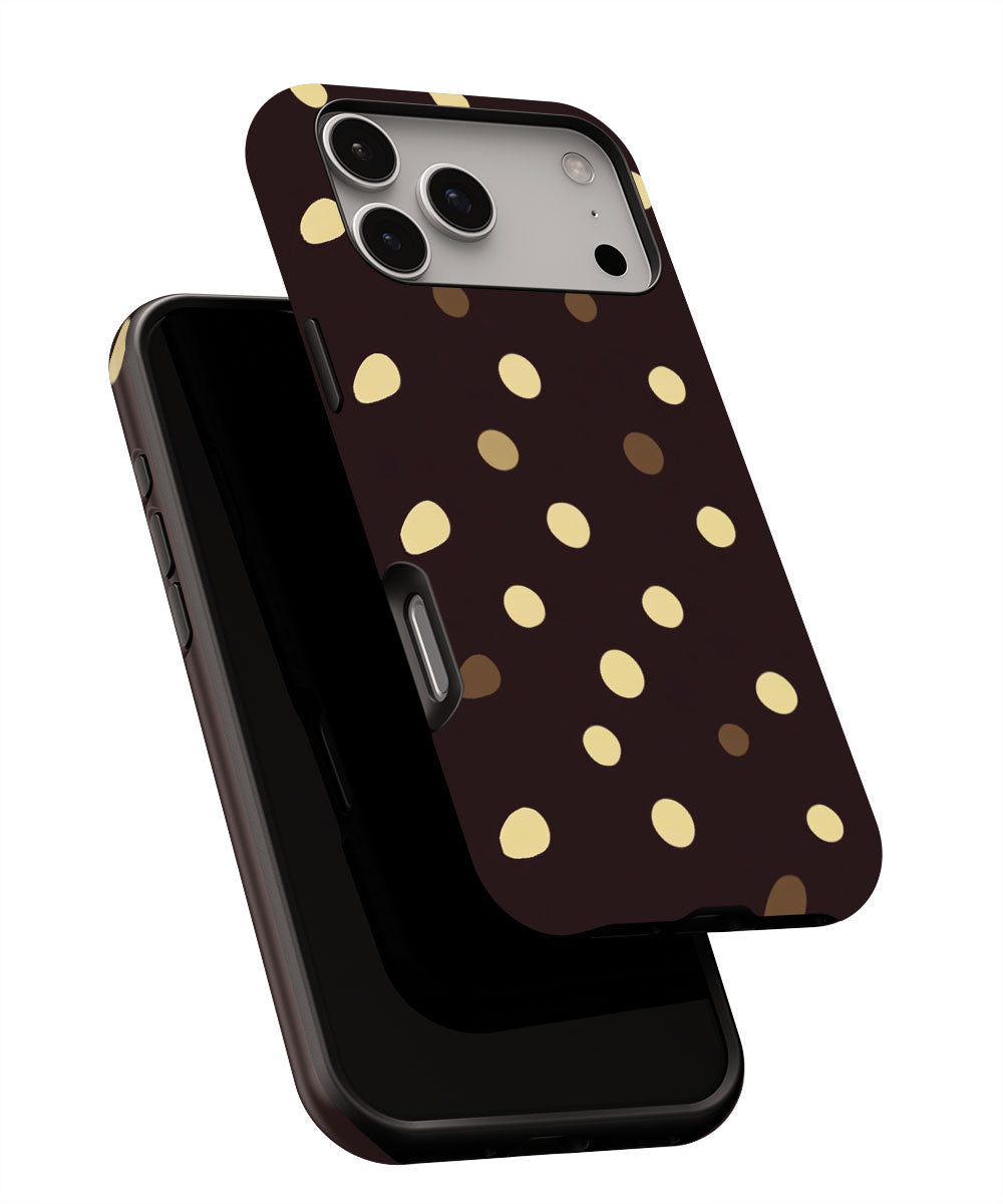 Double-Layer Semi-Handprinted Tough Matte Dots iPhone Case