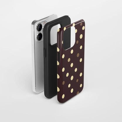 Double-Layer Semi-Handprinted Tough Matte Dots iPhone Case