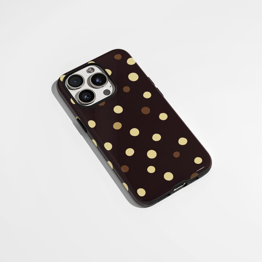 Double-Layer Semi-Handprinted Tough Matte Dots iPhone Case