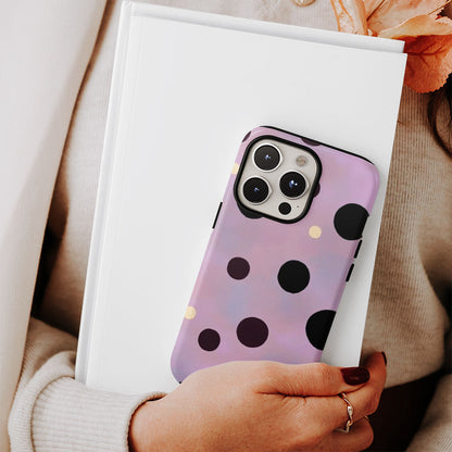 Double-Layer Semi-Handprinted Tough Matte Dots iPhone Case