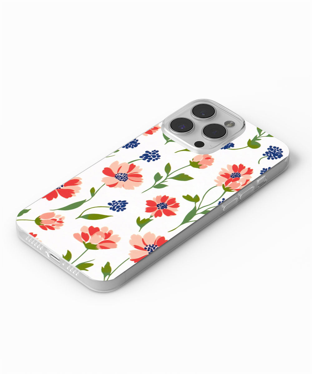 Latest 3rd-Generation Crystal Tough Glossy Flowers iPhone Case (MagSafe-Compatible)