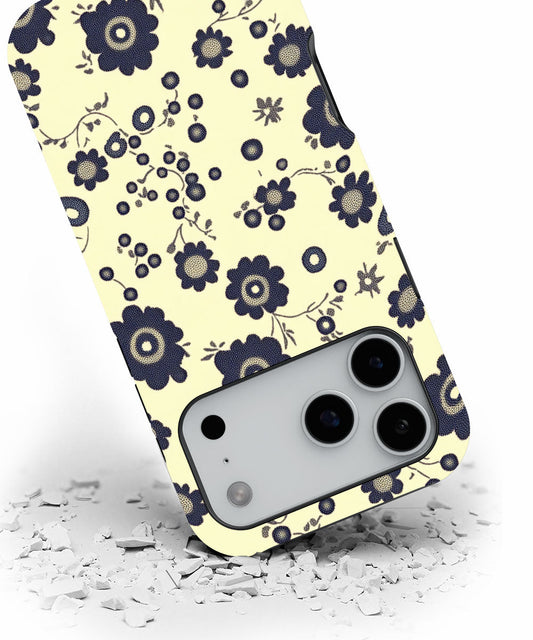 Double-Layer Semi-Handprinted Tough Matte Flowers iPhone Case