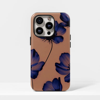 Double-Layer Semi-Handprinted Tough Matte Flowers iPhone Case