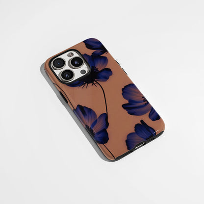 Double-Layer Semi-Handprinted Tough Matte Flowers iPhone Case