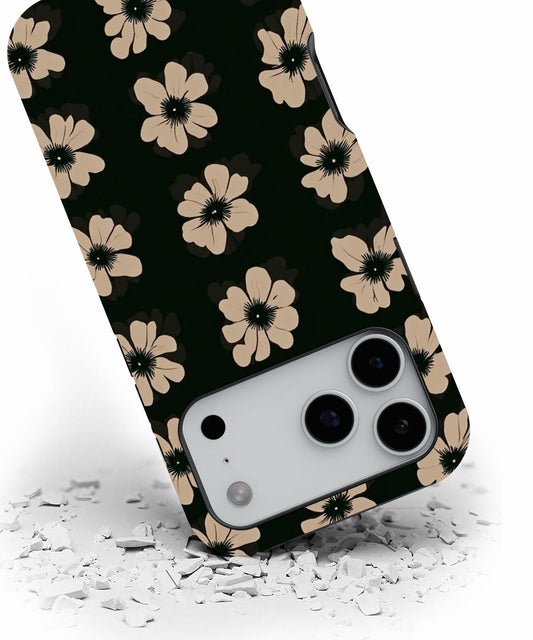 Double-Layer Semi-Handprinted Tough Matte Flowers iPhone Case