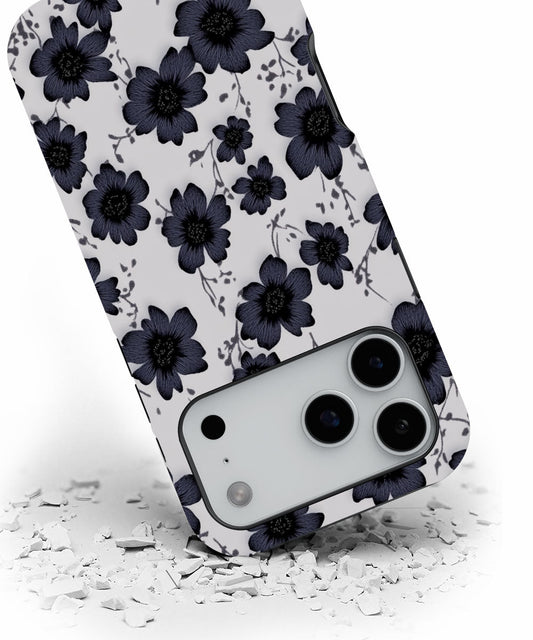 Double-Layer Semi-Handprinted Tough Matte Flowers iPhone Case