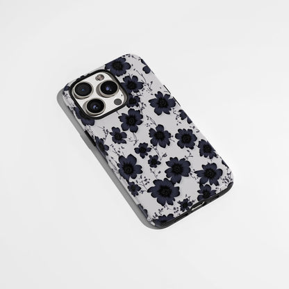 Double-Layer Semi-Handprinted Tough Matte Flowers iPhone Case