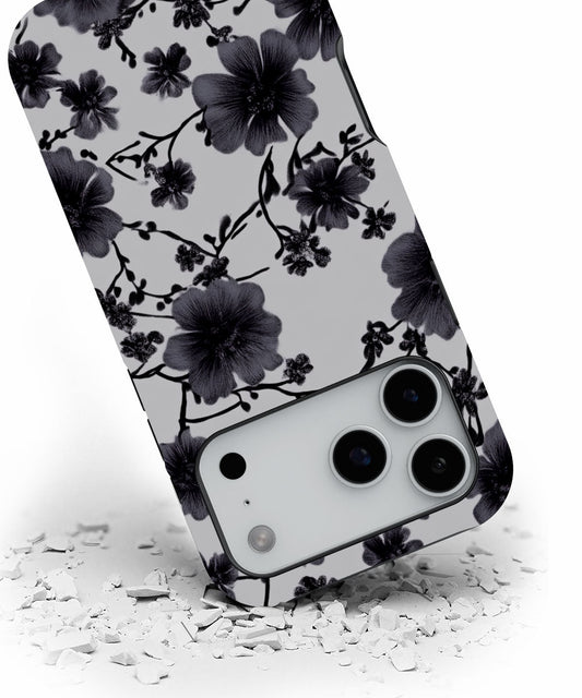 Double-Layer Semi-Handprinted Tough Matte Flowers iPhone Case